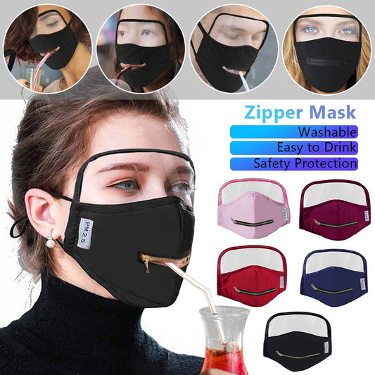 Cotton Zipper Opening Design Outdoor Protective Face Shield