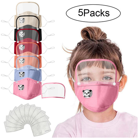 5pc Kids Child Washable Reusable Face Shield