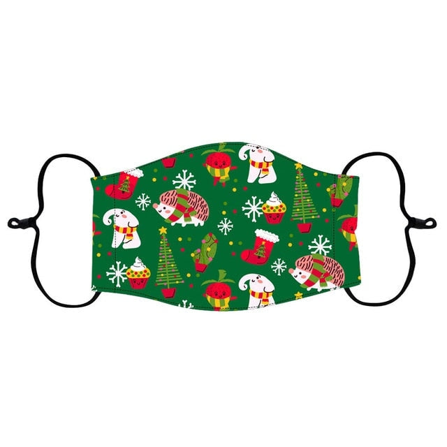 Children's Christmas Print Kid Scarf Mask India C China 